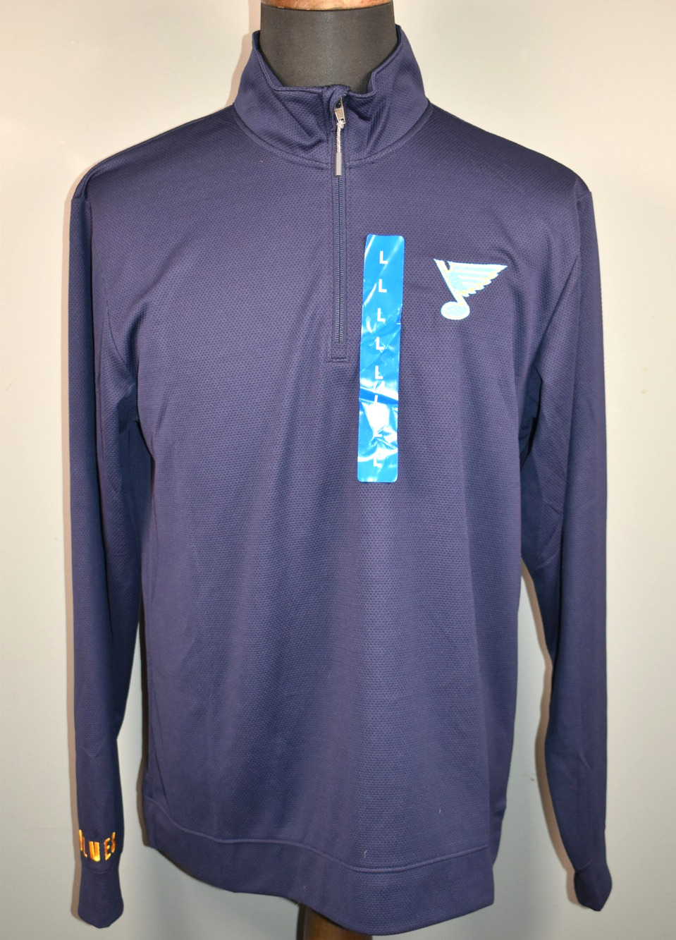 NHL St. Louis Blues Hockey 1/4 Zip Blue Pullover Men’s Size Large NEW Shirt